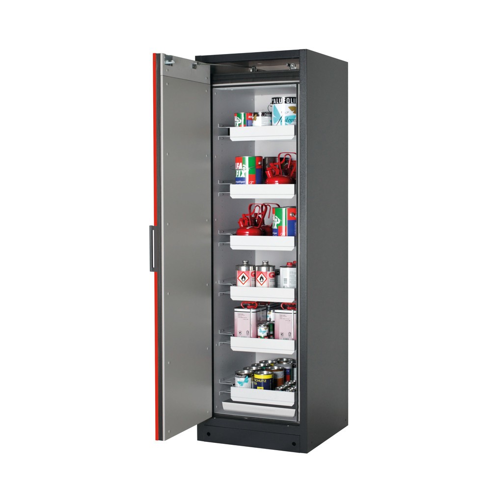 Illustration du produit: Armoire de sécurité asecos® Q-PEGASUS/Type 90, 6 cuves extractibles, HxlxP 1 953 x 599 x 615 mm, rouge signalisation