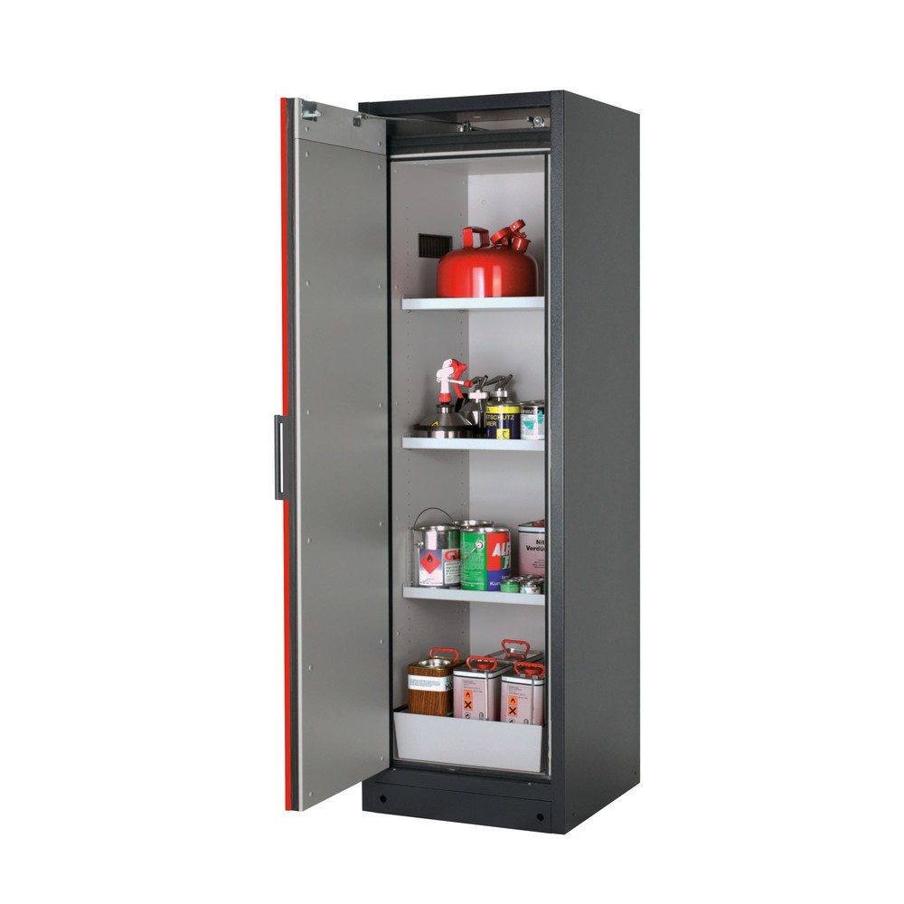 Produktabbildung: asecos® Brandschutzschrank Q-PEGASUS/Typ 90, 3 Fachböden, HxBxT 1.953 x 599 x 615 mm, verkehrsrot