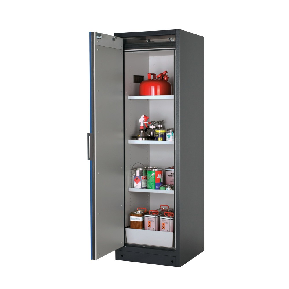 Produktabbildung: asecos® Brandschutzschrank Q-PEGASUS/Typ 90, 3 Fachböden, HxBxT 1.953 x 599 x 615 mm, enzianblau