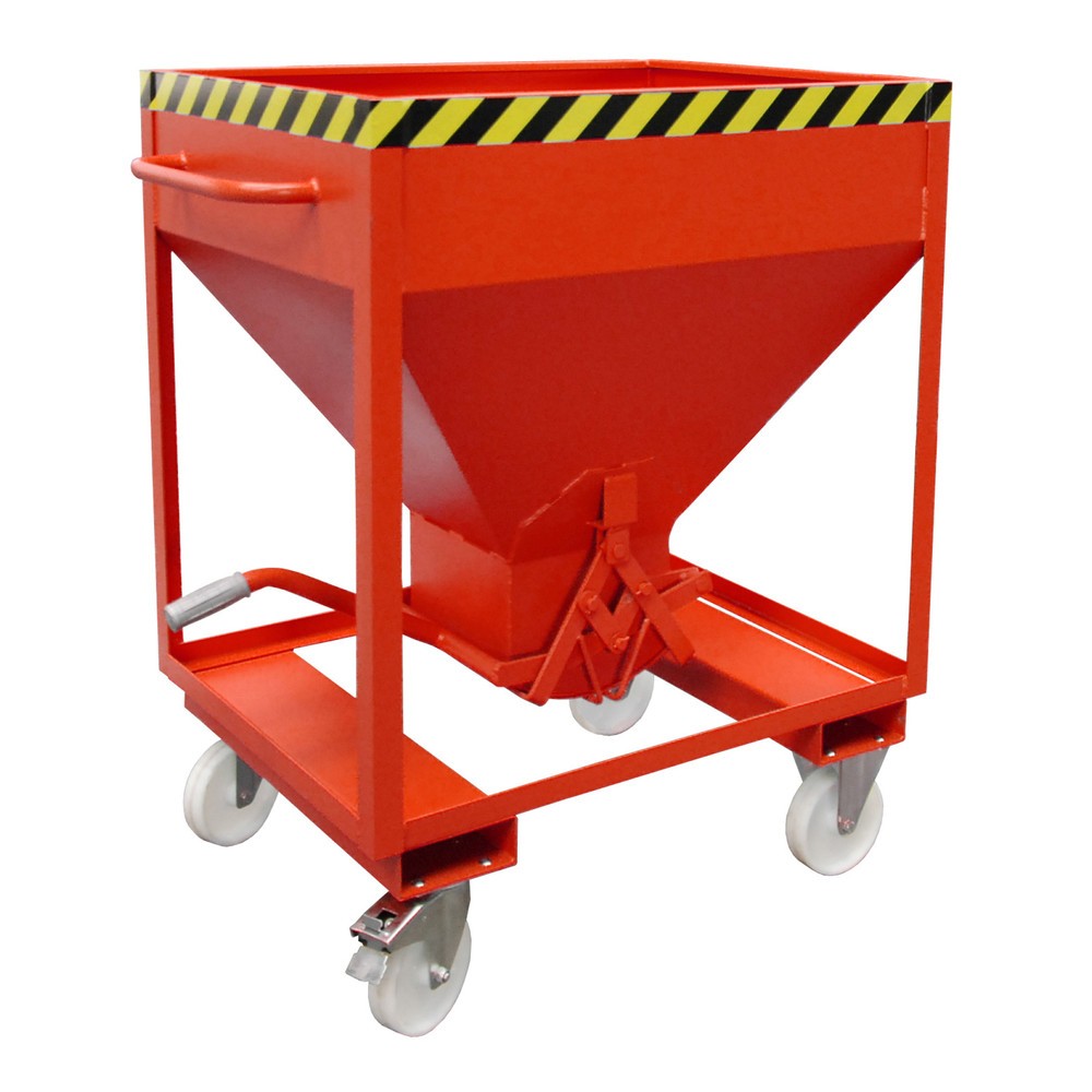 Produktabbildung Nr. 1: Bauer® Silo avec fermeture en ciseaux, entrées de fourche + roulettes, peint, volume 0,375 m², RAL 3000 rouge feu