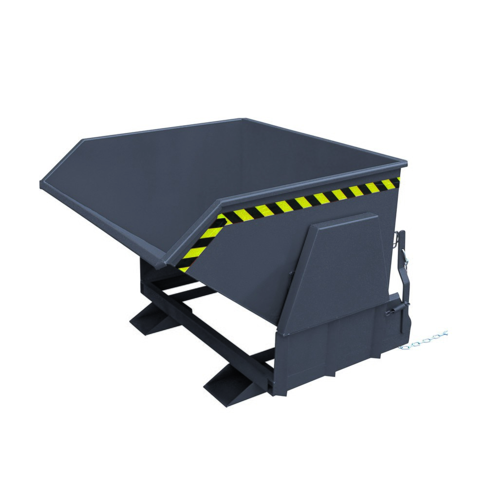 Produktabbildung Nr. 1: Benne basculante Eichinger® avec patins protégés, 1 000 kg, 600 litres, gris anthracite
