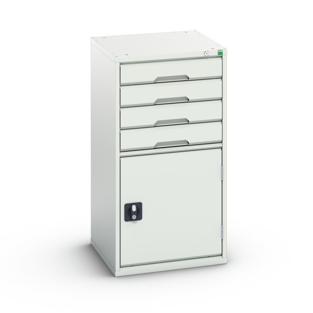 Illustration du produit: bott Armoire à tiroirs verso avec porte battante, avec 4 tiroirs et tablette, lxPxH : 525 x 550 x 1 000 mm