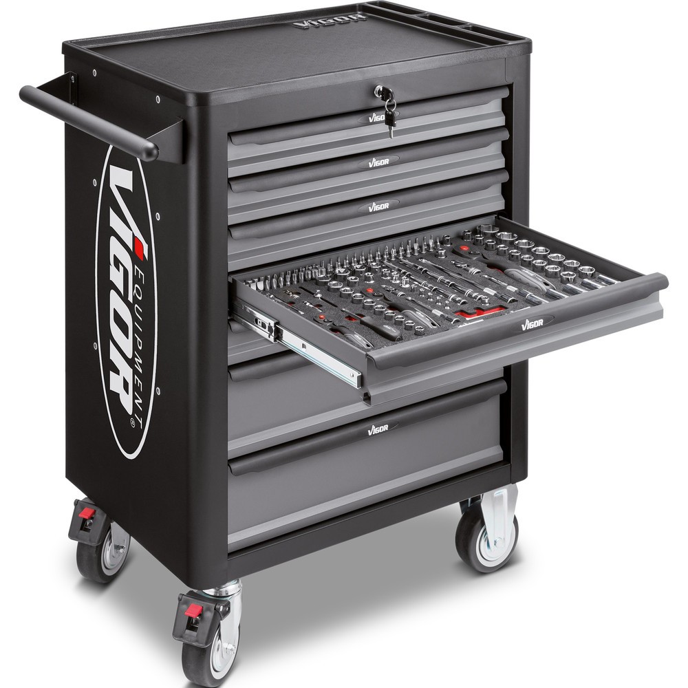 Produktabbildung Nr. 3: Chariot à outils VIGOR® 1000, 7 tiroirs, assortiment d'outils avec 248 pièces inclus