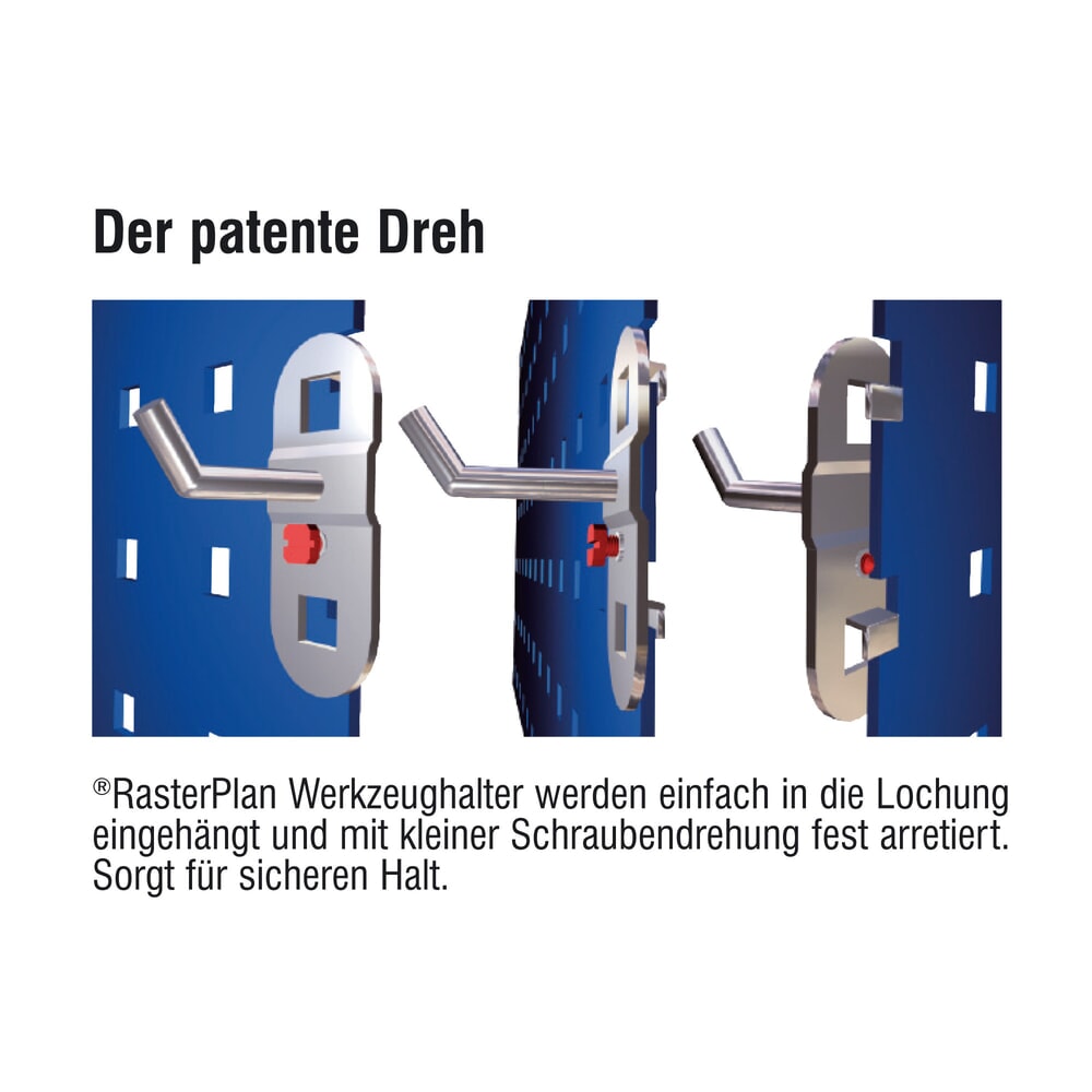 Produktabbildung Nr. 4: Crochets obliques pour plaque perforée, taille 14/40 mm
