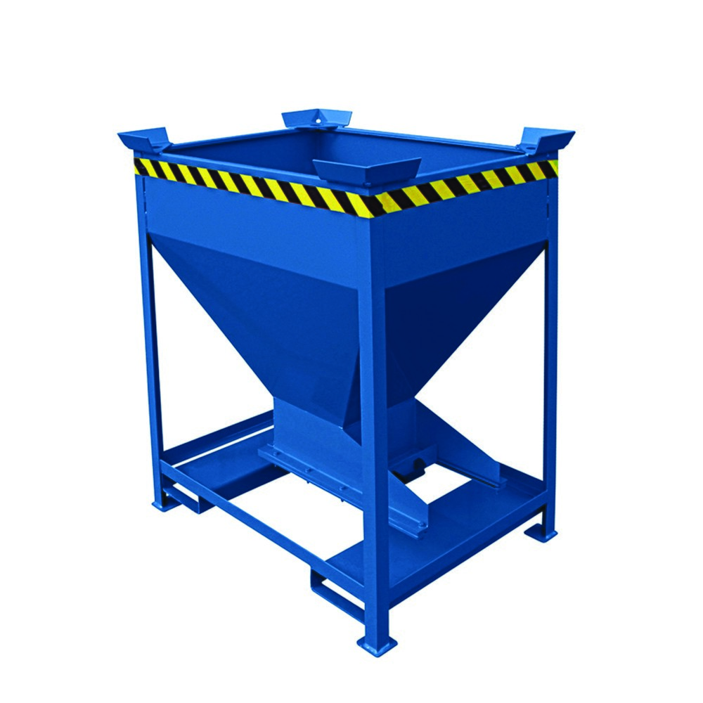 Produktabbildung: Eichinger® Silobehälter mit Dosier-Schiebeklappe am Auslauftrichter, 600 Liter enzianblau