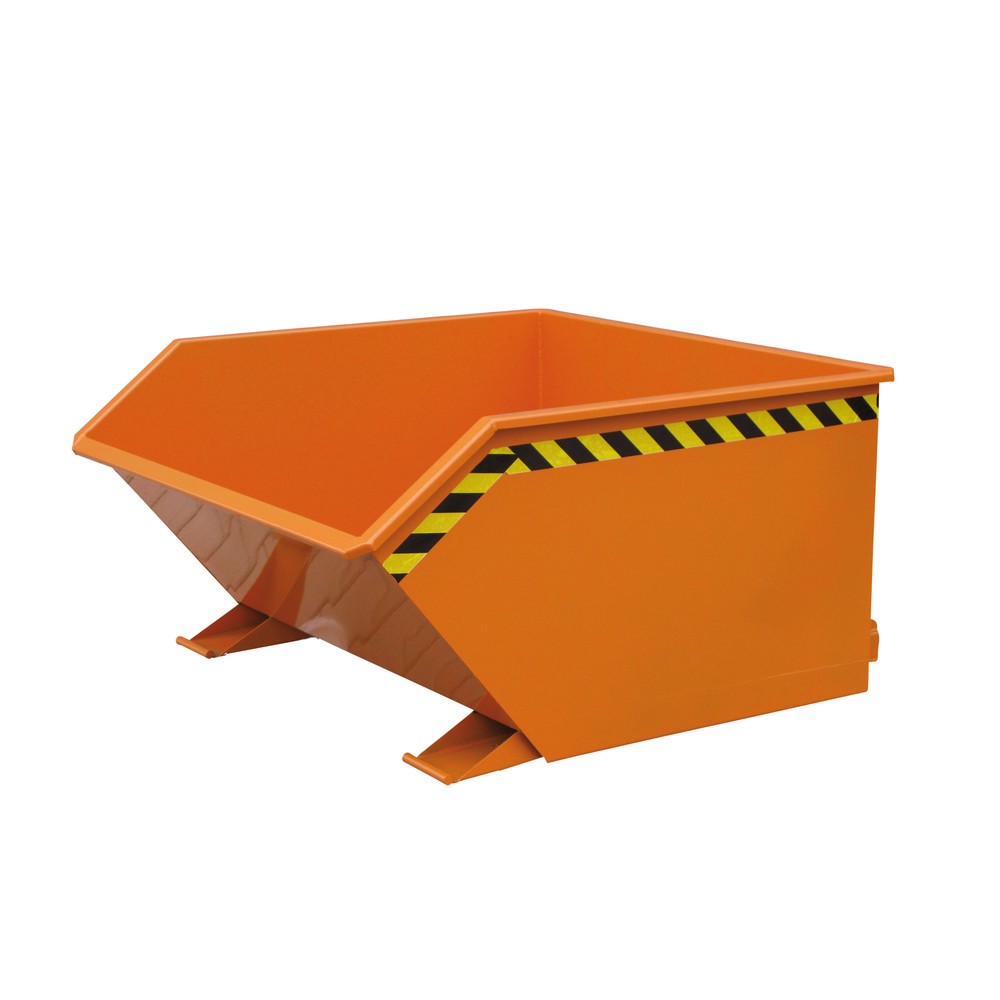Produktabbildung: Eichinger® Kippbehälter in niedriger Bauhöhe, 1000 kg, 400 Liter, reinorange