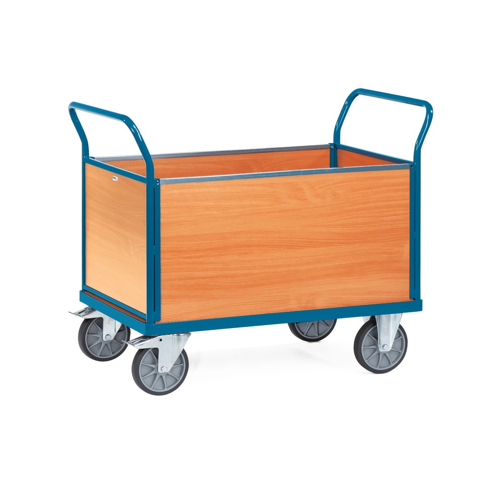Illustration du produit: fetra® Chariot à plate-forme, à 4 côtés avec ridelles en bois, surface de chargement lxP 500 x 850 mm