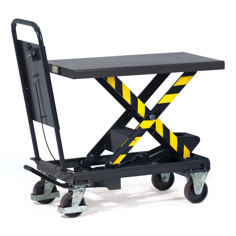 Produktabbildung: fetra® Scheren-Hubtischwagen mit Durchrutschsicherung, TK 1000 kg, à 1.010 x 520 mm