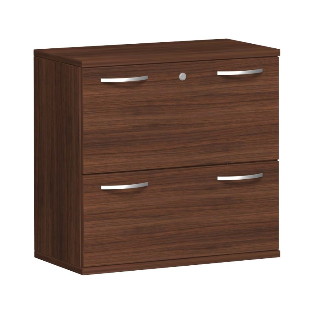 Produktabbildung: Geramöbel Hängeregistraturschrank Profi, 2-bahnig, 2 Schubladen, Nussbaum