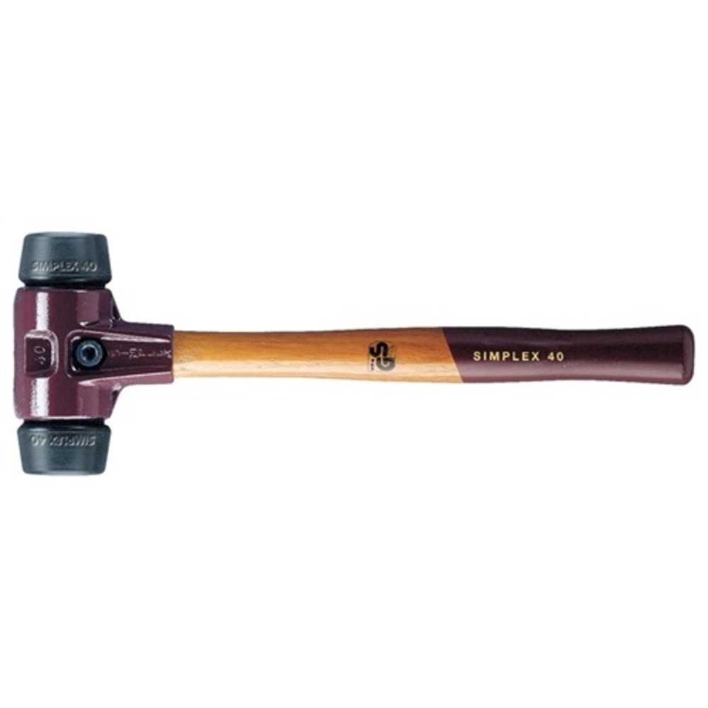 Produktabbildung: Schonhammer SIMPLEX L.300mm Kopf-D.30mm mittelh.HO Gum.schwarz HALDER