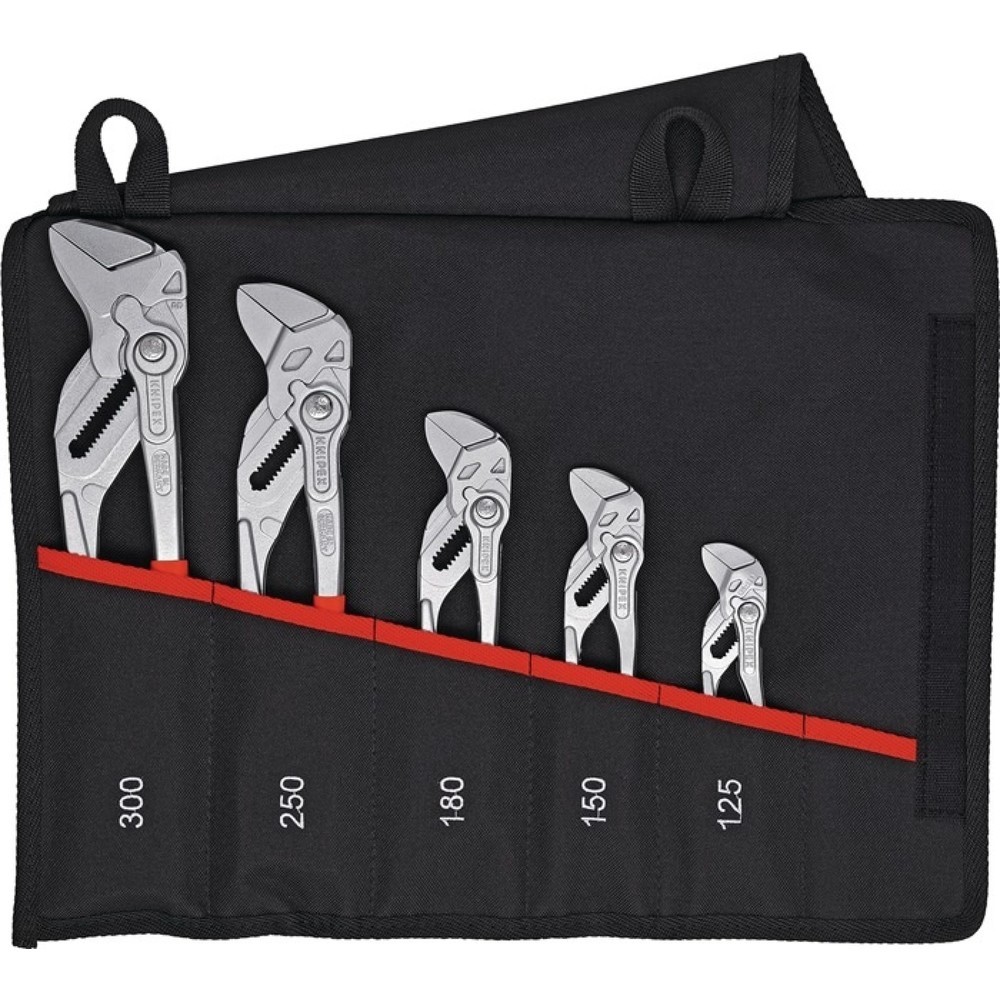 Illustration du produit: Set de pinces à clés contenu 5 pièces chromé étui enroulable KNIPEX