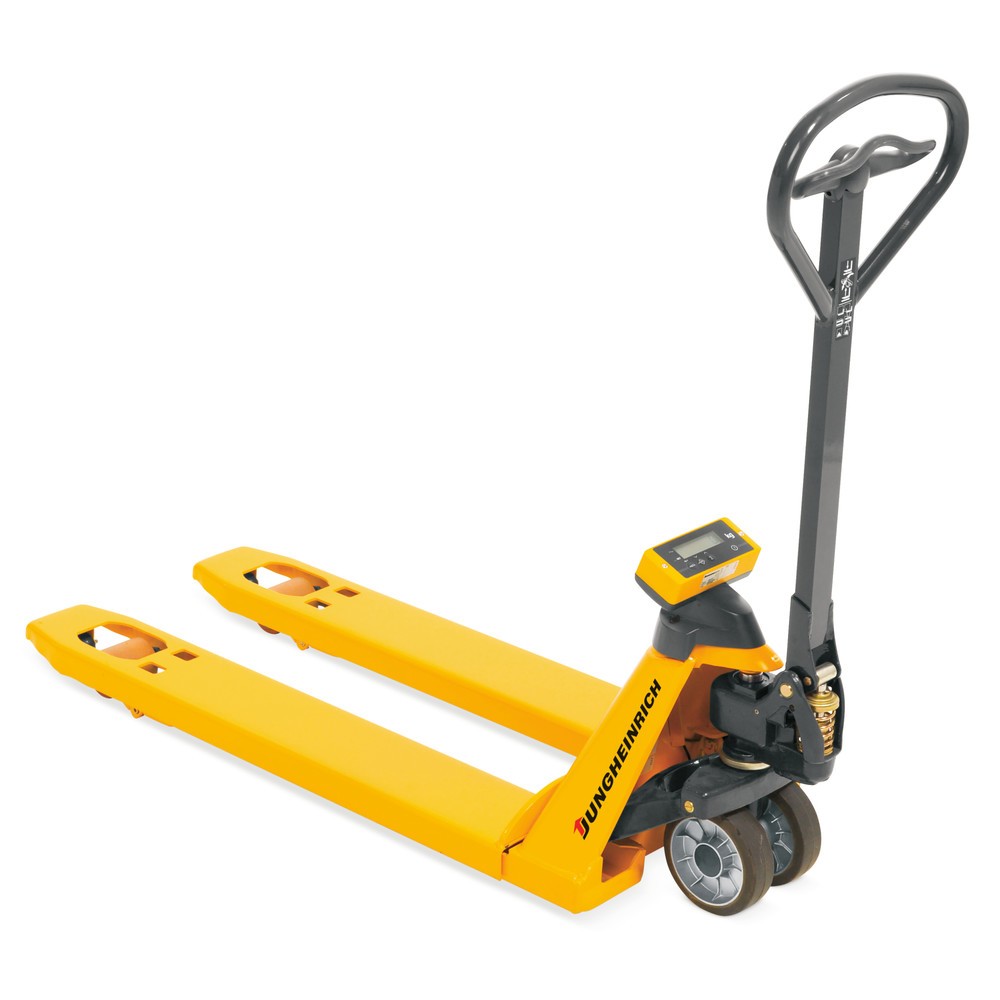 Produktabbildung Nr. 1: Jungheinrich Hubwagen mit Waage AMW 22 mit Basisanzeige, Tragfähigkeit 2.200 kg, Vollgummi/Polyurethan