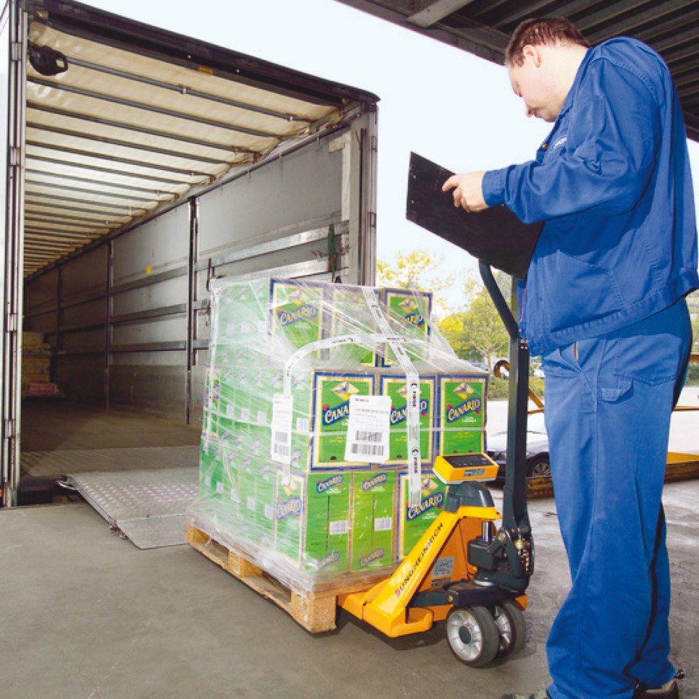 Produktabbildung Nr. 3: Jungheinrich Hubwagen mit Waage AMW 22 mit Basisanzeige, Tragfähigkeit 2.200 kg, Vollgummi/Polyurethan