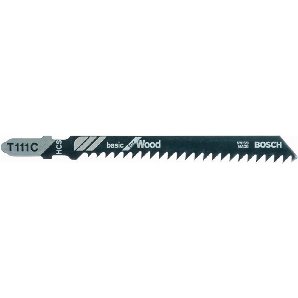 Illustration du produit: Lame de scie sauteuse T 111 C longueur totale 100 mm pas de dent 3 mm HCS 5 pièc