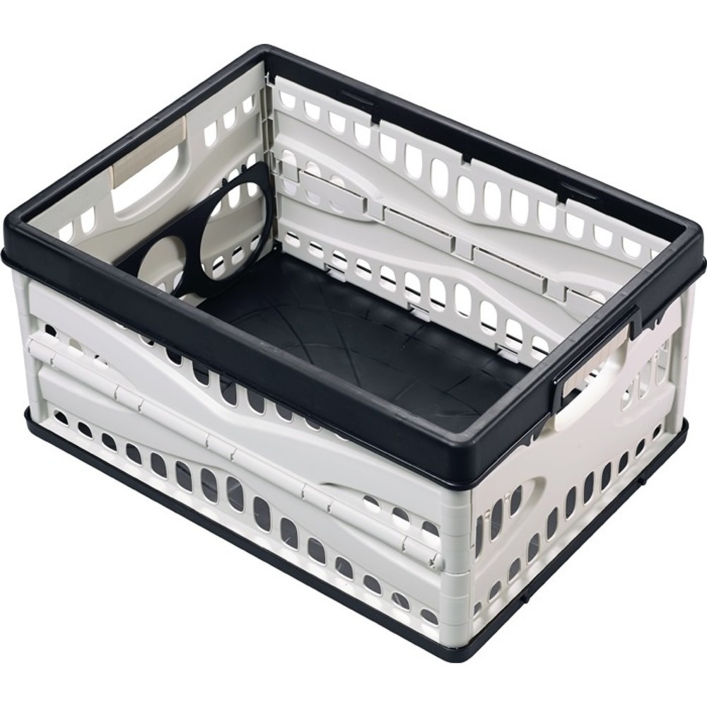 Produktabbildung: LOCKWEILER Eurobox, mit 2 Griffen und Flaschenhalter, L485xB345xH230mm Inhalt 35 l, schwarz-grau