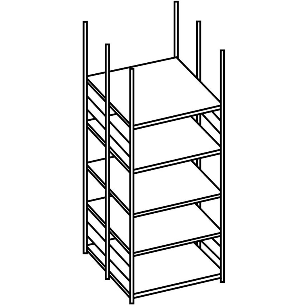 Produktabbildung Nr. 2: META Aktenregal GF, doppelseitig, ohne Abdeckboden, verzinkt, HxBxT 1.850 x 1.000 x 600 mm