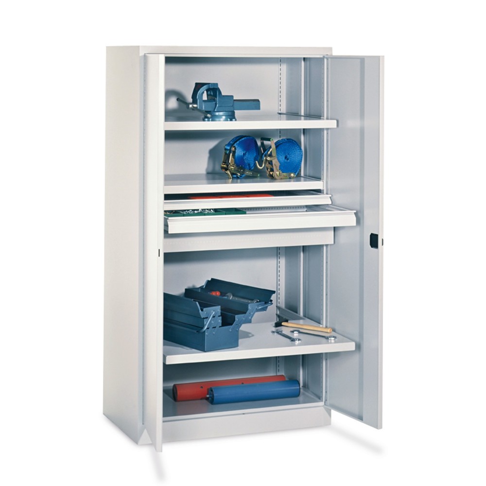 Produktabbildung Nr. 4: PAVOY Schwerlastschrank Premium, 3 Fachböden + Schubladen 3x75 + 1x125 + 1x175 mm, anthrazitgrau, lichtgrau