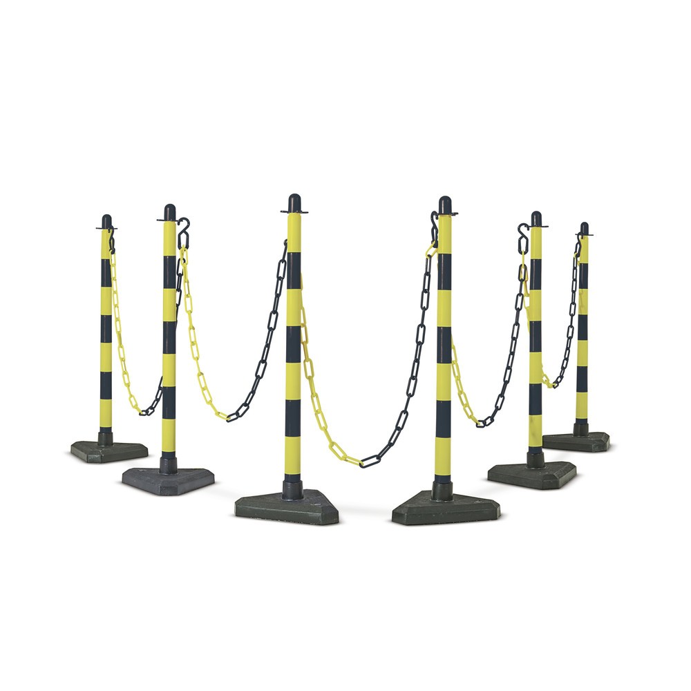 Illustration du produit: Potelet à chaîne simple, pied en plastique (triangle), noir/jaune