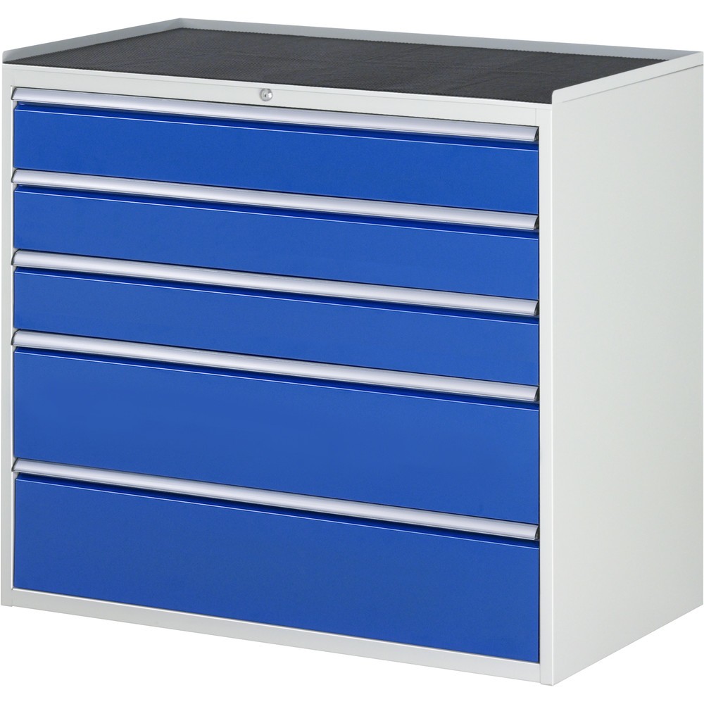 Illustration du produit: RAU Armoire à tiroirs série 7000, HxlxP 1 035 x 1 145 x 650 mm, avec 5 tiroirs taille XXL, face supérieure en métal
