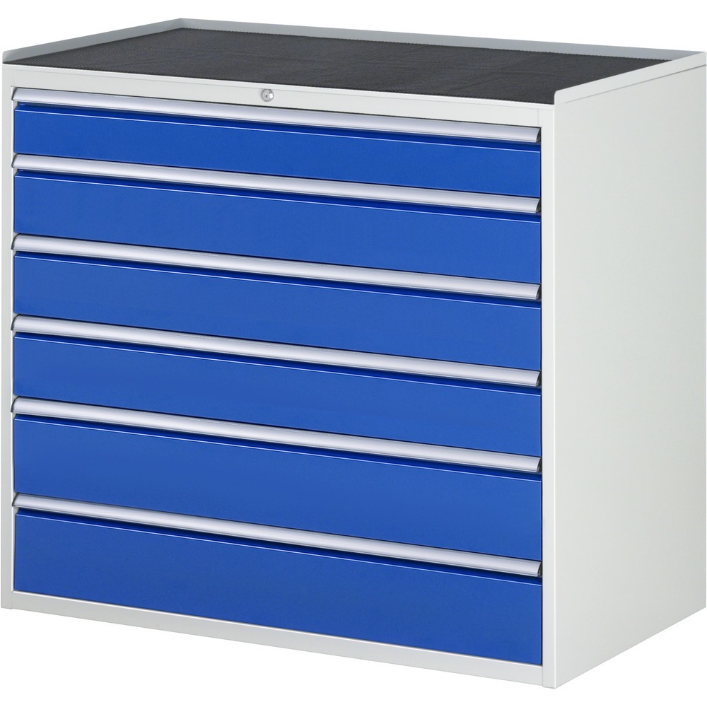 Illustration du produit: RAU Armoire à tiroirs série 7000, HxlxP 1 035 x 1 145 x 650 mm, avec 6 tiroirs taille XXL, face supérieure en métal