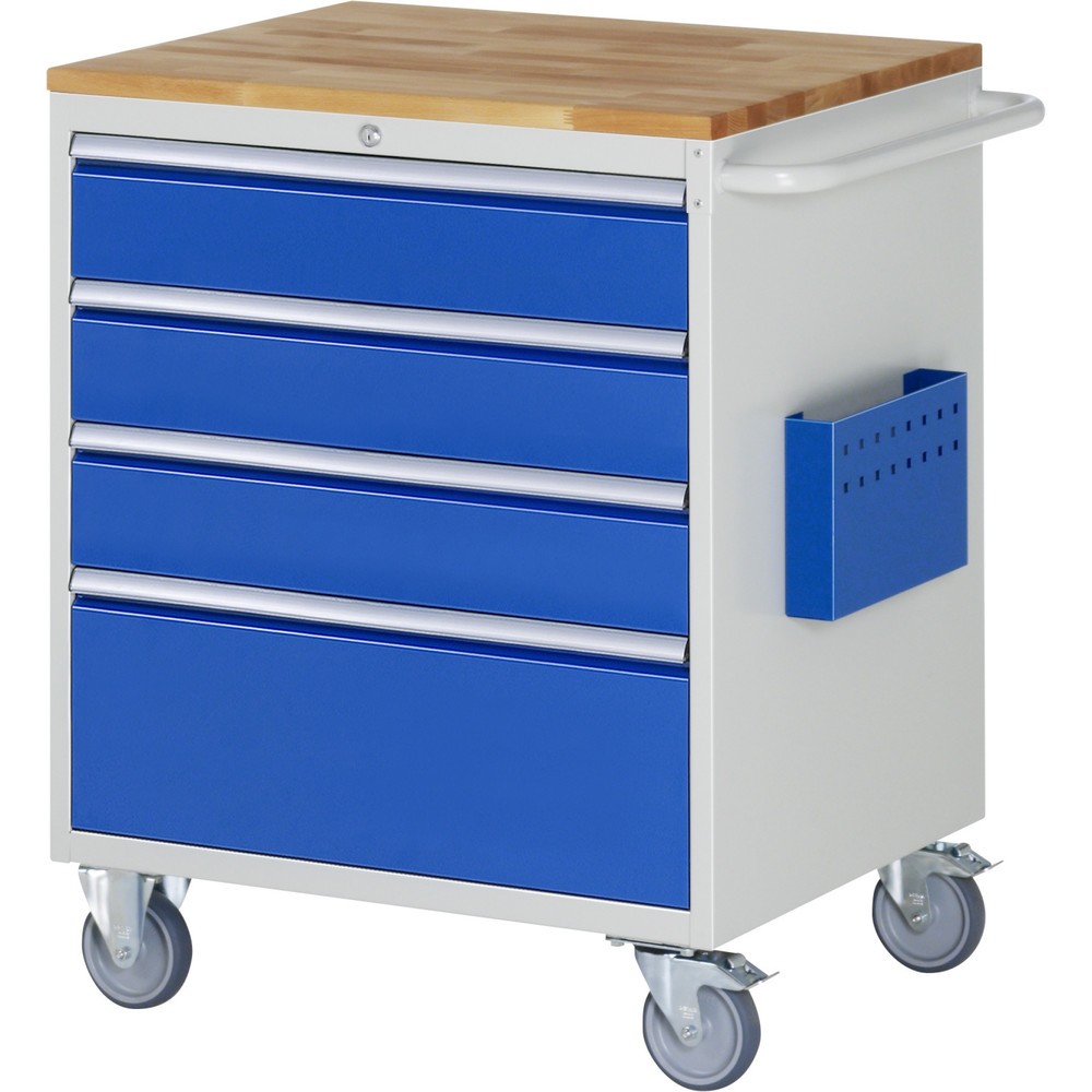 Produktabbildung Nr. 1: RAU Chariot de montage Série 7000, HxlxP 975 x 770 x 650 mm, 4 tiroirs 3 x 150, 1 x 270 mm, plan de travail en hêtre