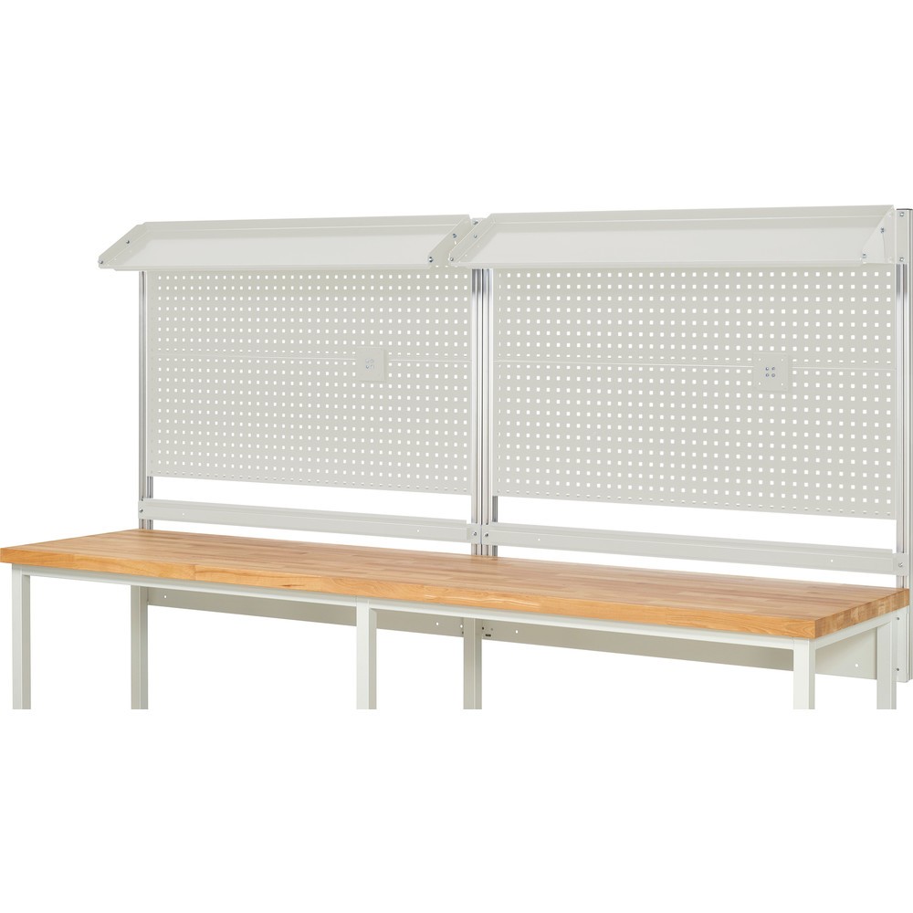 Produktabbildung Nr. 2: RAU Structure système, HxlxP 1 130 x 3 000 x 350 mm, avec 2 tablettes en métal inclinables, 2 rails de fixation et 2 supports pour écran plat, jeu complet 02 pour largeur de produit 3 000 mm