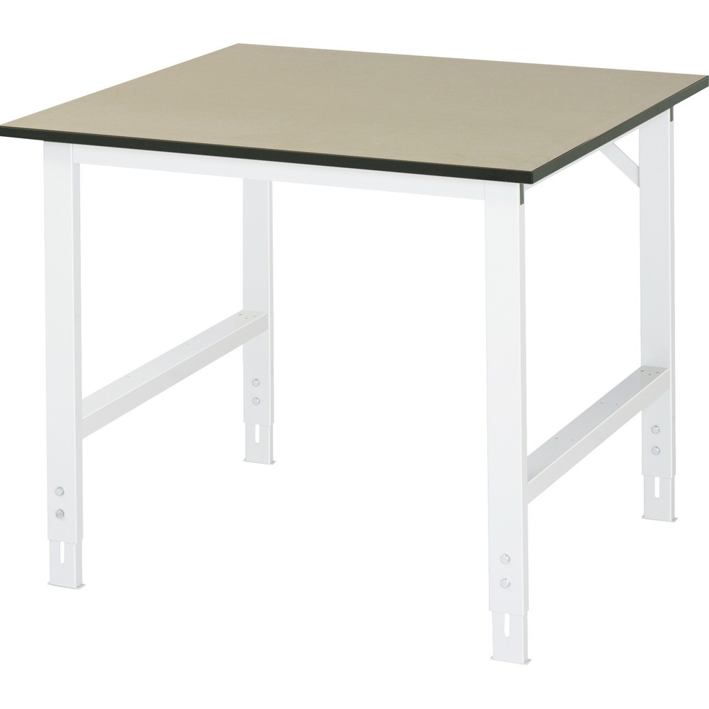 Illustration du produit: RAU Table pour poste de travail réglable en hauteur série TOM, HxlxP 760-1 080 x 1 000 x 1 000 mm, plan de travail MDF