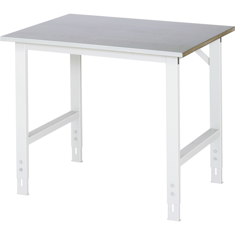 Illustration du produit: RAU Table pour poste de travail réglable en hauteur série TOM, HxlxP 760-1 080 x 1 000 x 800 mm, plan de travail recouvert de tôle d’acier