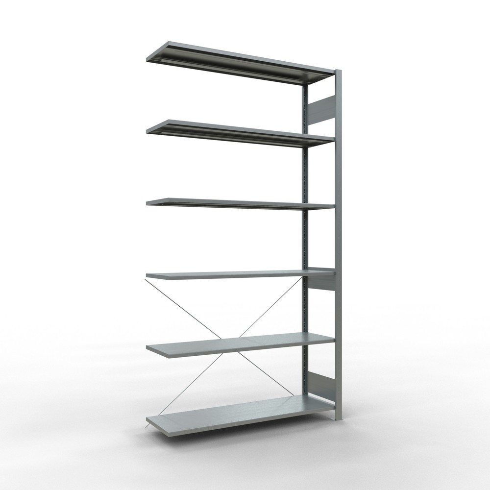 Produktabbildung Nr. 1: Rayonnage à tablettes SCHULTE, système enfichable, travée auxiliaire, CT 150 kg, galvanisé, H x l x P 2 500 x 1 300 x 400 mm