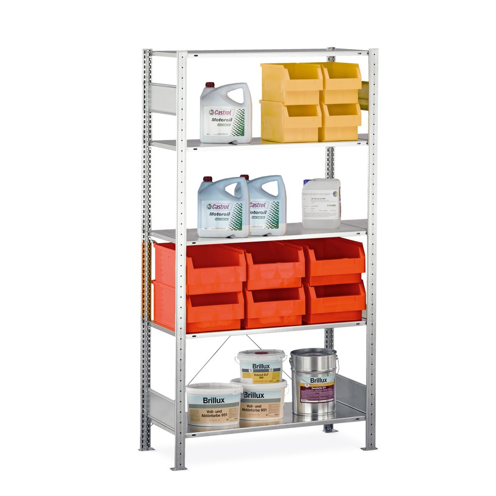 Produktabbildung Nr. 1: SCHULTE Fachbodenregal lichtgrau mit 6 Stahlblechböden, Fachlast 150 kg, HxBxT 2.000 x 1.360 x 536 mm