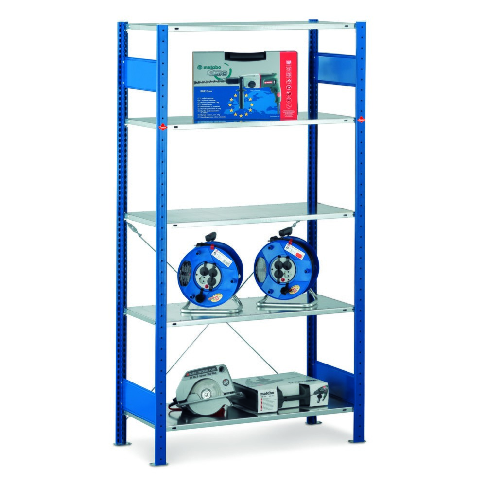 Produktabbildung: SCHULTE Fachbodenregal enzianblau/lichtgrau, Fachlast 150 kg, HxBxT 2.500 x 1.360 x 636 mm