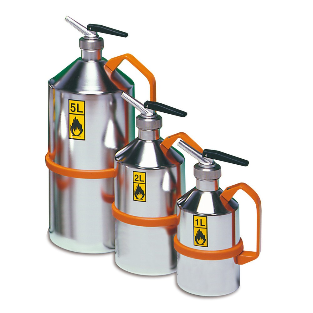 Produktabbildung: Rötzmeier® Sicherheitskanne aus Edelstahl, mit Feindosierer, 5 Liter