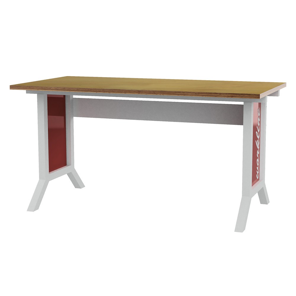 Illustration du produit: Système de poste de travail, table de base, réglage de la hauteur par pinces Bedrunka+Hirth, rouge rubis
