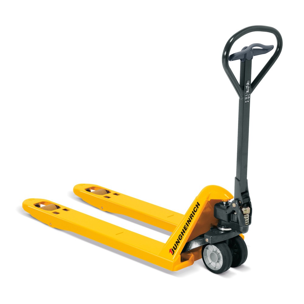 Illustration du produit: Transpalette manuel Jungheinrich AM 22 avec frein de traction et de stationnement, capacité de charge 2 200 kg, longueur des fourches 1 150 mm, caoutchouc plein/polyuréthane