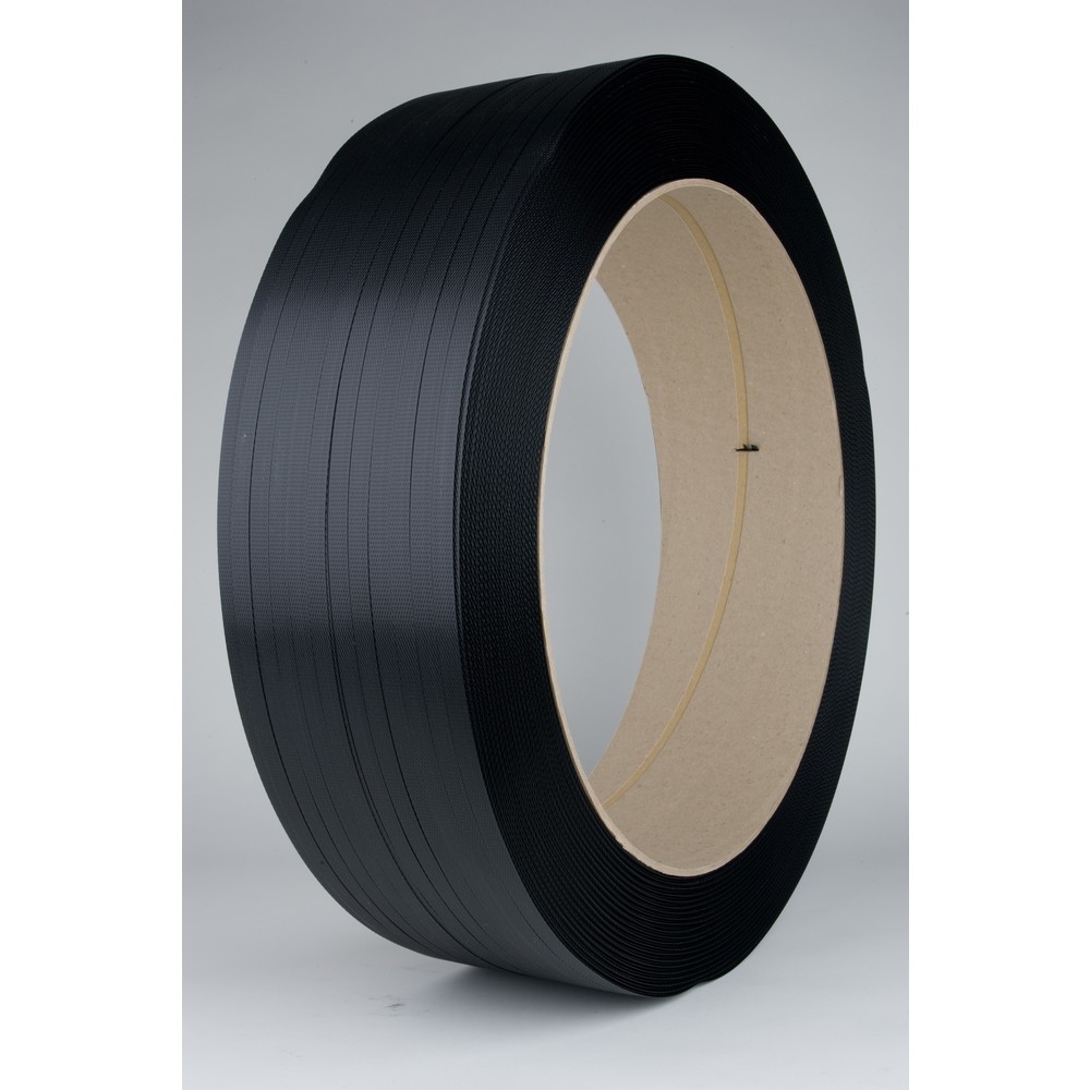 Produktabbildung: Umreifungsband aus PP, SA-Qualität, gewaffelt, 13 mm x 2.000 lfm., Kern-Ø 406 mm, Stärke 0,75 mm, schwarz