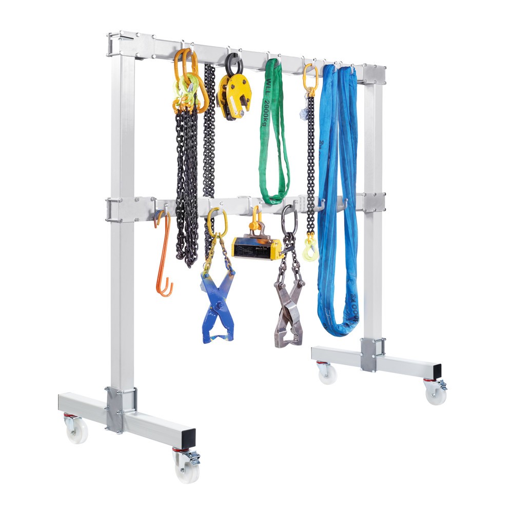 Produktabbildung: VETTER® Anschlagmittel-Garderobe, fahrbar, HxBxT 1.934 x 1.890 x 900 mm, lichtgrau