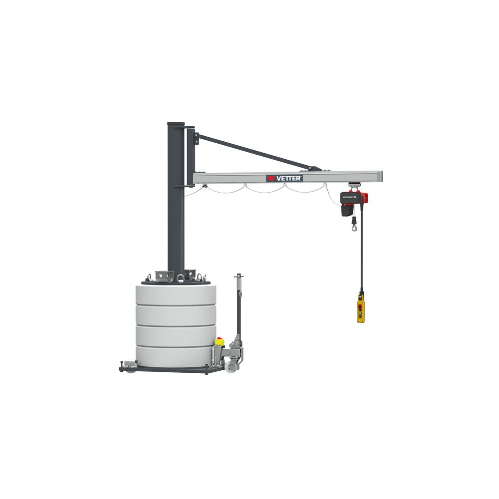 Produktabbildung Nr. 3: VETTER® Schwenkkran inkl. LIFTKET Elektrokettenzug, Schwenkbereich 270°, Ausladung 5.900 mm, TK 250 kg